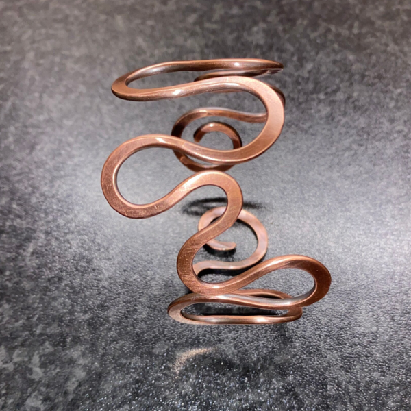 Serpentine Copper Cuff Bracelet.