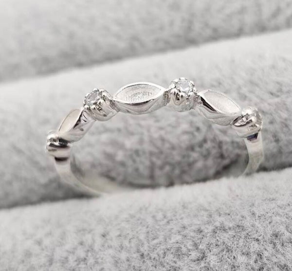 Half Marquise 925 silver ring
