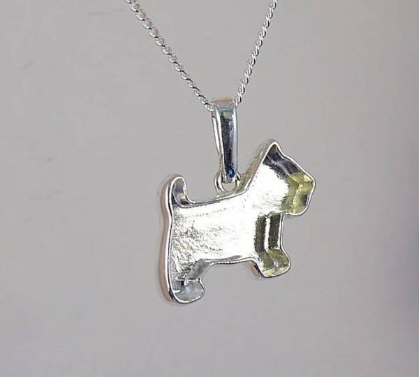 Solid silver dog necklace