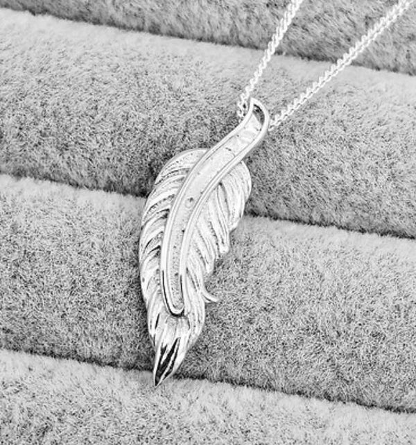 Silver 925 feather pendant