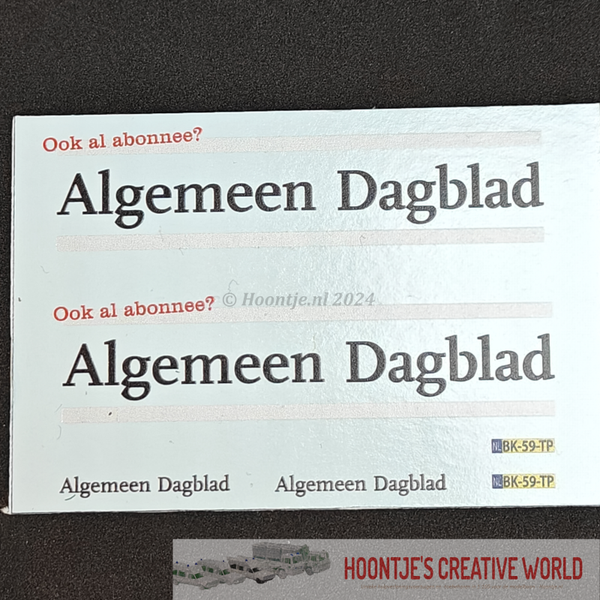 Decalset 1:87 - "Algemeen Dagblad" tijdperk V