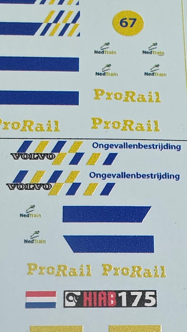 Decalset 1:87 - Nedtrain / Prorail Ongevallenbestrijding