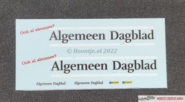 Decalset 1:160 - Algemeen Dagblad voor Trekker - Oplegger I en II