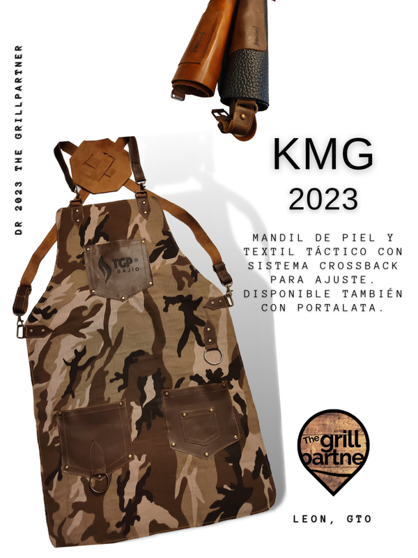 MANDIL DE PIEL/CUERO Y TEXTIL TACTICO MODELO KMG