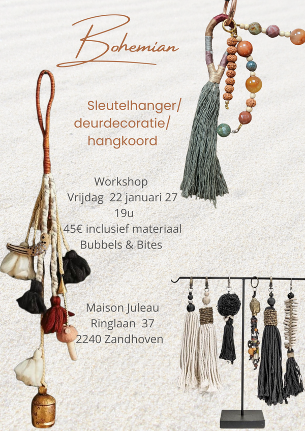 Vrijdag 22 januari 27 19 u Bohemian hangkoord/sleutelhanger/deurdeco