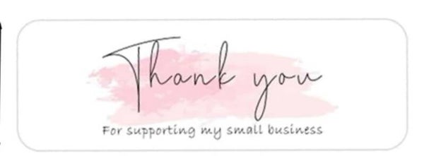 Pakketzegel / Sticker Thank you - roze