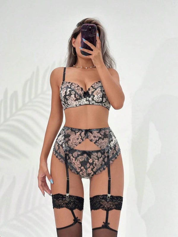 Dark Flower Lingerie Set