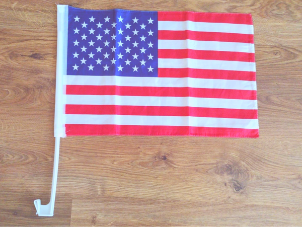 USA lippu, kiinnitys auton sivuikkunaan
