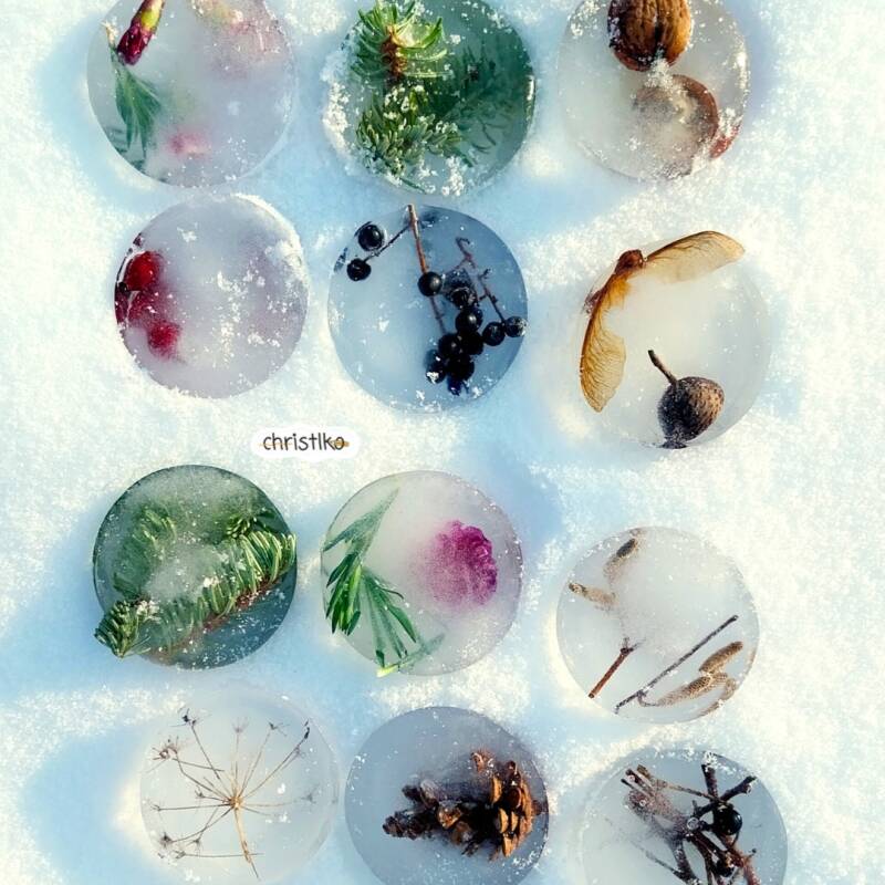 Muffins Eismuffins Winterideen Winterspaß kalte Jahreszeit Draußenzeit Spielspaß Spielidee für den winter Basteln mit Kindern frostig kalt Kinder in der Natur Naturspiele Naturmaterial beschäftigung Christlko lernen kinderexperiment Schneeburg Naturdeko