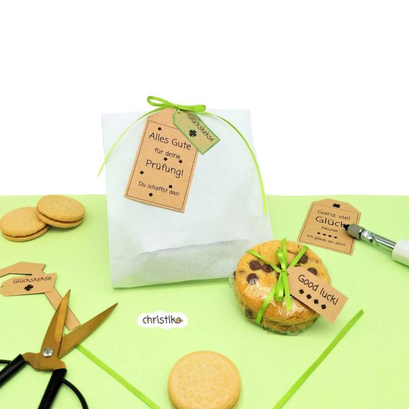 Mutmacher Kärtchen Karten für Schularbeit Test Prüfung Viel Glück Glücksgeschenk Christlko kostenlose Vorlage PDF Du schaffst das Ich glaub an dich Ganz viel Glück heute kleine Geste Alles Gute für deine Prüfung Download Freebie Glückskekse Kind positiv 