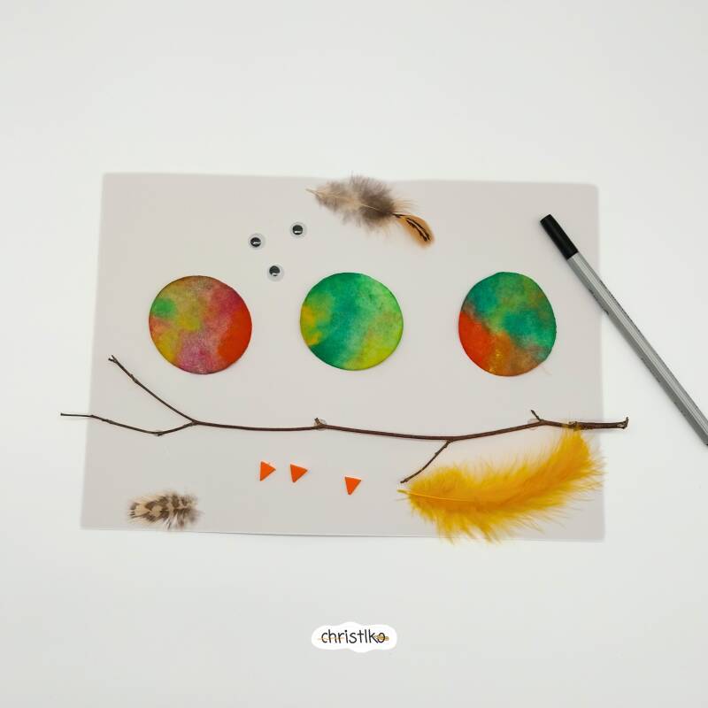 Wattepadvögel Vogel Vögel basteln mit kindern Christlko Kleinkind Kleinkindbeschäftigung Kinderkunst Frühling Naturmaterial Natur DIY wattepad wasserfarben bunt kreativ  schule grundschule kita hort in volksschule federn alle vögel sind schon da spaß 