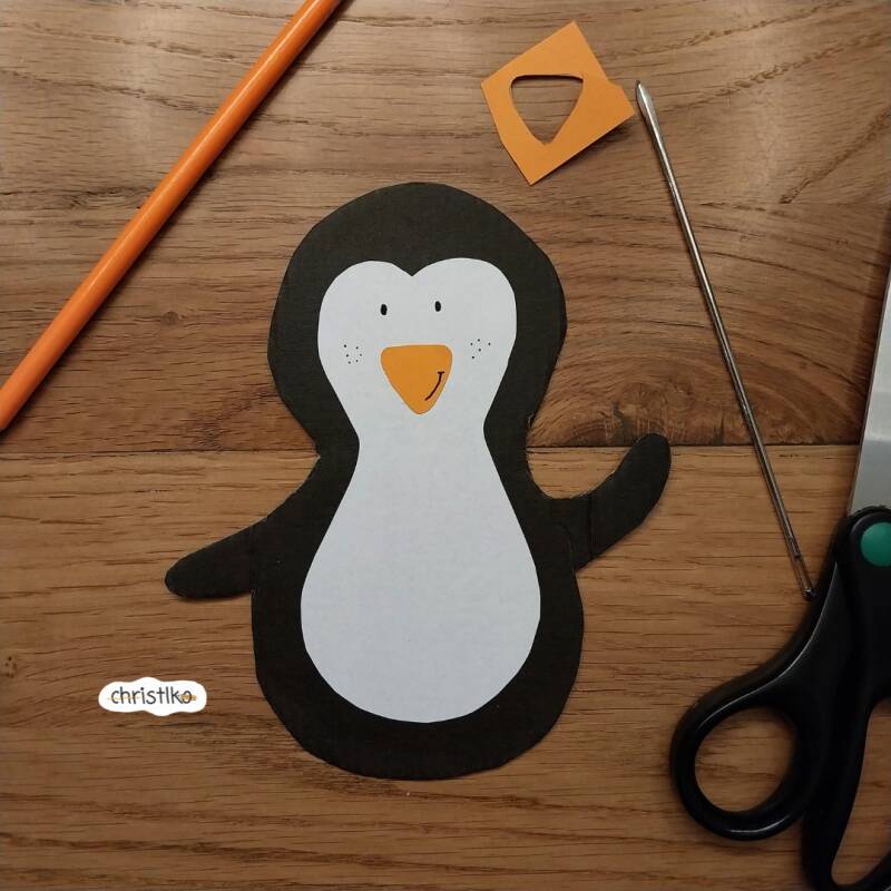 Pinguin basteln mit kindern kostenlose Vorlage Christlko kindergarten kita schule hort download bastelideen winter kreativ