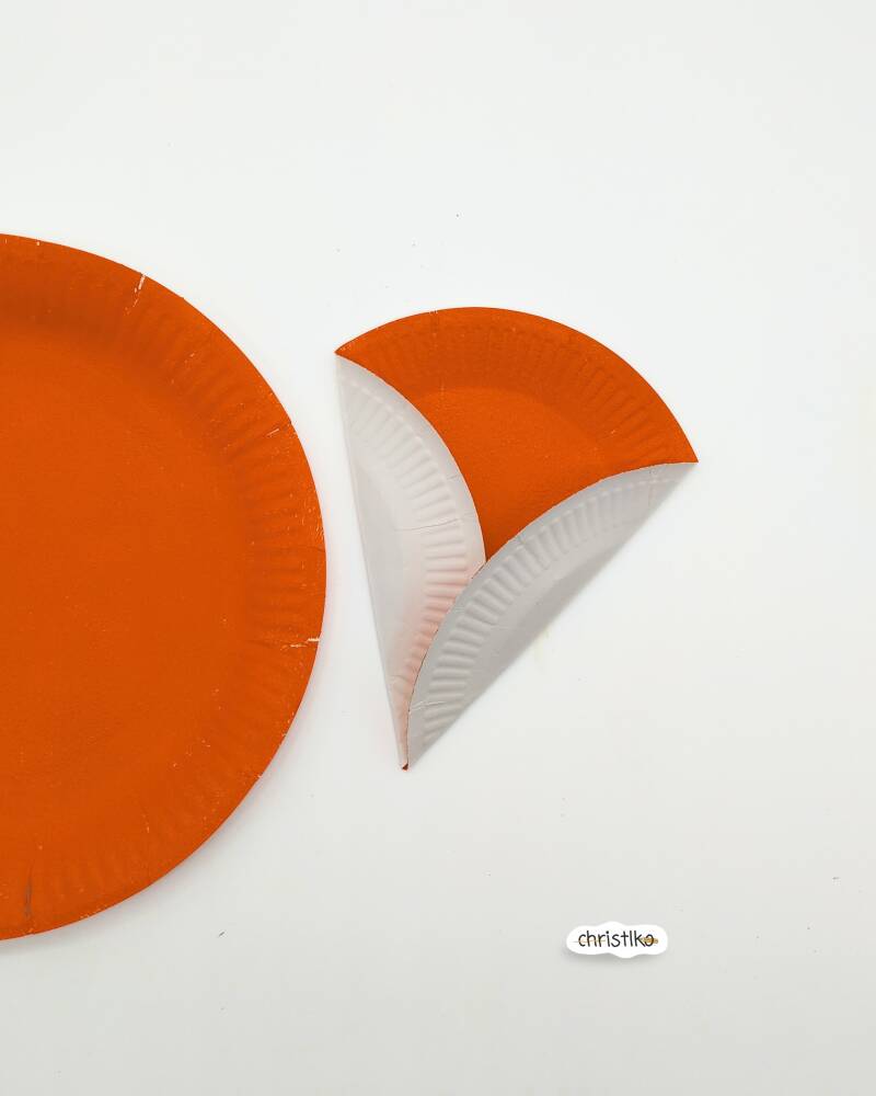 fuchs basteln mit kindern aus papptellern papierteller füchse Christlko pappteller herbstbastelei herbst basteln schnelle und einfache bastelidee diy für kinder basteln mit papier und naturmaterialien