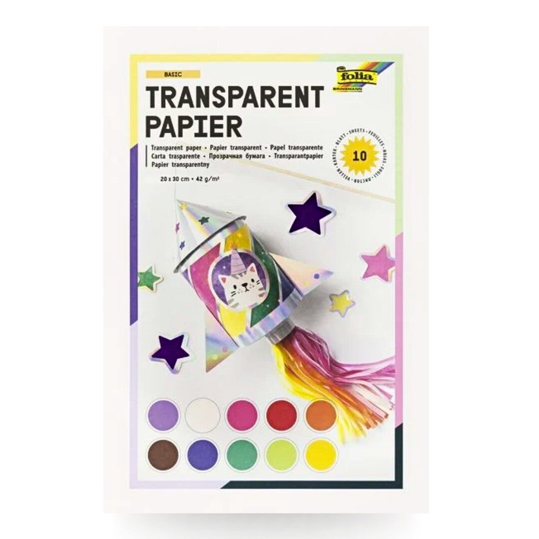 Transparentpapier bunt 10 Blatt von FOLIA