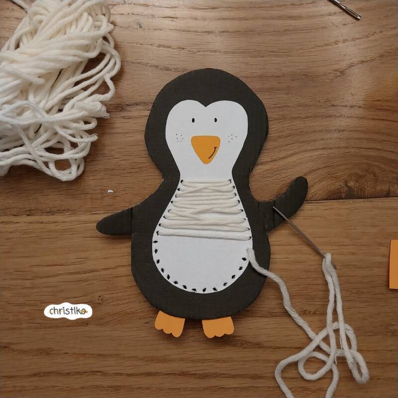 Pinguin basteln mit kindern kostenlose Vorlage Christlko kindergarten kita schule hort download bastelideen winter kreativ