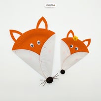 fuchs basteln mit kindern aus papptellern papierteller füchse Christlko pappteller herbstbastelei herbst basteln schnelle und einfache bastelidee diy für kinder basteln mit papier und naturmaterialien