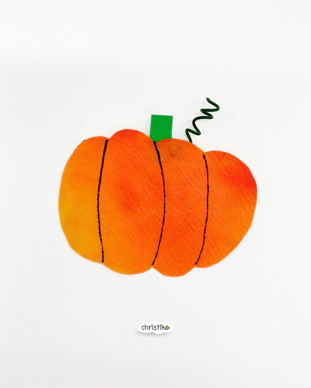 Kürbis Girlande basteln im Herbst aus Kaffeefiltern, christlko, bastelidee für den Herbst, DIY, kreativer Herbst, einfache und schnelle Bastelidee für Kinder, beschäftigen