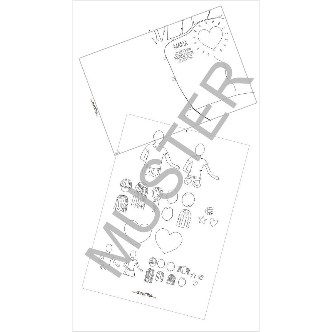 basteln muttertag vatertag vorlage download christlko kinder kind mama papa für downlaod vorlage danke effekt 3 D christlko