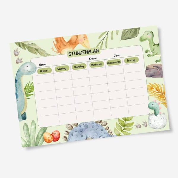 Dino Stundenplan zum Ausdrucken