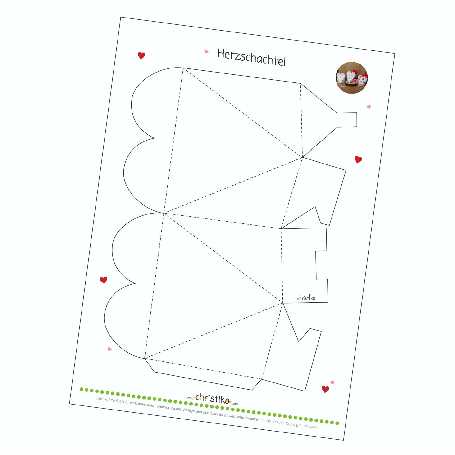 vorlage herzschachtel basteln kinder christlko download