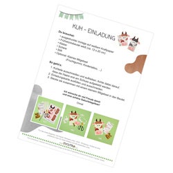 Kuh Einladung basteln für den Kindergeburtstag Vorlage Stier cow bull invitation Christlko download DIY Mottoparty Bauernhof Geburtstag Geburtstagseinladung PDF Frühstücksbeutel Mitgebsel Bastelanleitung kreativ Überraschung