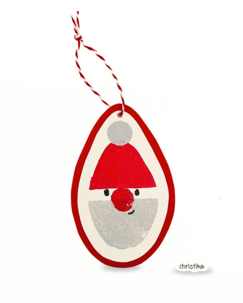 Weihachtsmann drucken mit Kartoffel, Bastelidee für Kindern zur Weihnachtszeit, Weihnachten, basteln mit Kindern, DIY, Kartoffeldruck, Geschenkanhänger, Weihnachtszauber, christlko, kindergarten, basteln für Kinder, Unterrichtsideen