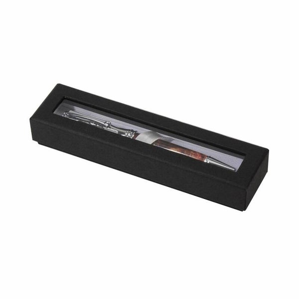 Textured Linnen Window Pen Box - Black