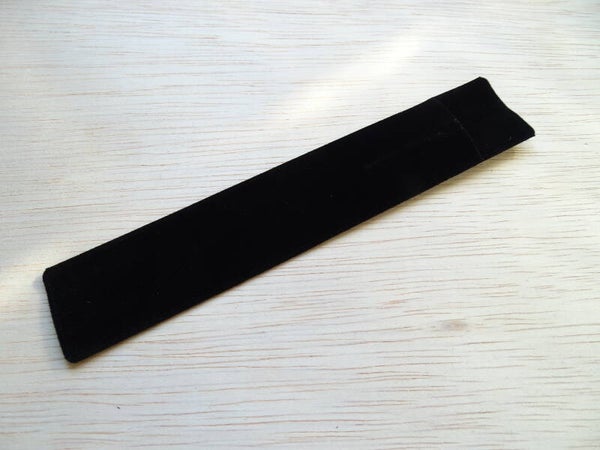 Black velvet pen sleeves  160 x 30 mm