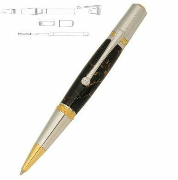 Majestic Squire Gold TN and Chrome Ballpoint Twist Pen Kit (PSI)