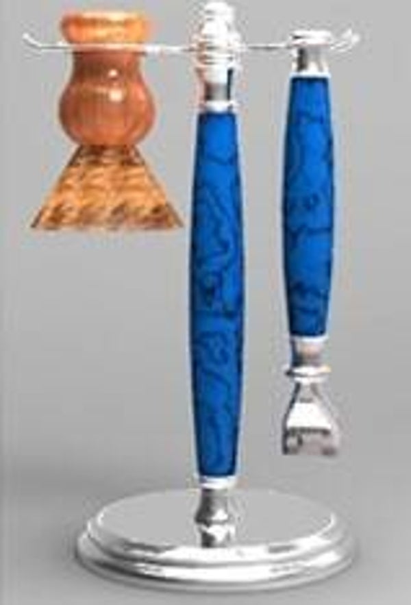 Chrome shaving stand kit