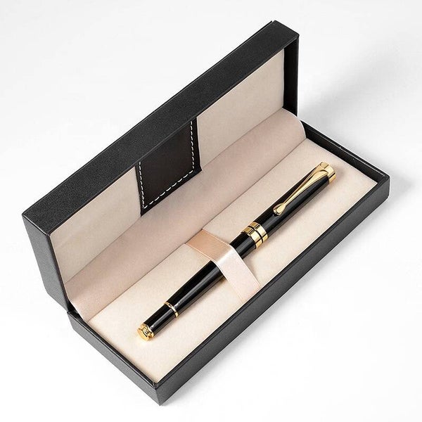 Luxe Black leather pen box voor 1 en 2 pennen