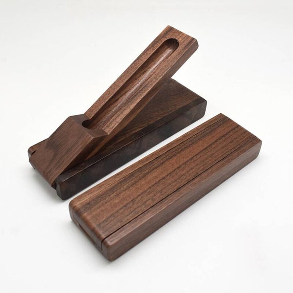 Black Walnut wooden pen box voor 1 pen