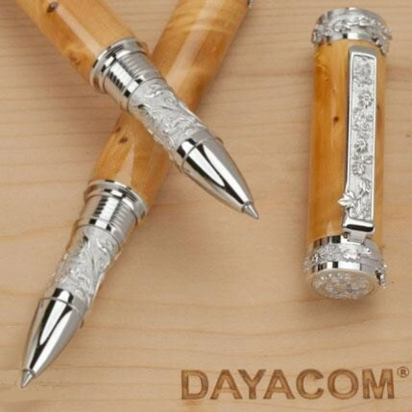 Great Palace Vine Rollerball Pen Kit - Black Ti & Chrome (Dayacom) FULL