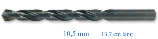 Boor 10,5 mm  13,7 cm lang