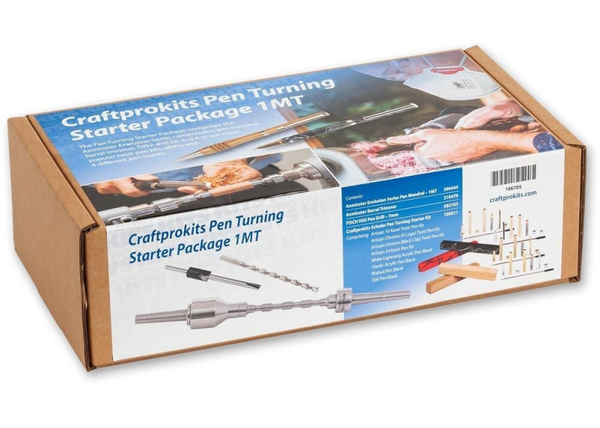 PEN TURNING STARTER PACKAGE met luxe penmandrel - 1MT opname