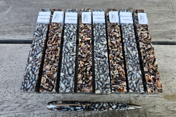 Pebble Beach - Minerva Acrylic pen blank 20x20x150mm (Beaufort Ink)