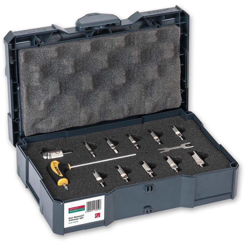 Axminster Woodturning Pen Trimmer and Reamer set in handig koffer