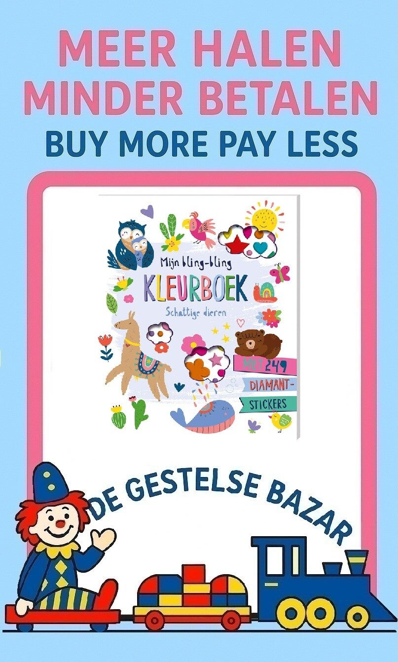 Art nr 528 image books Mijn Bling Bling Kleurboek Schattige Dieren met 249 Diamant Stickers