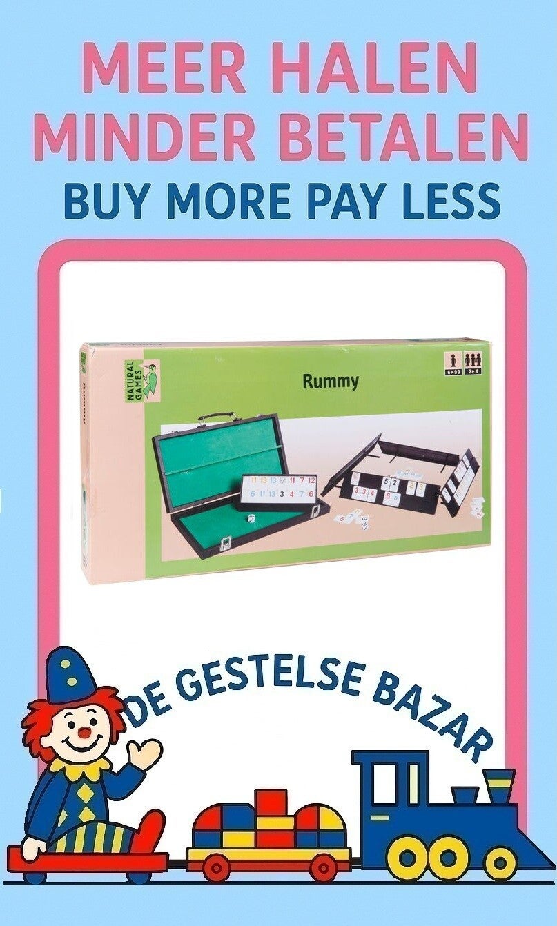 Art nr 537 naturel games LUXE RUMMY SPEL in KOFFER  met GEGRAVEERDE STENEN 2-4 spelers 6+