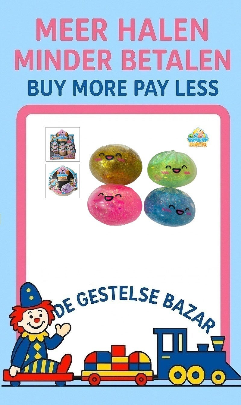 art nr 446 Kawaii Fidget Sugar Dumpling 9cm in Stoommand ass kleur 10cm