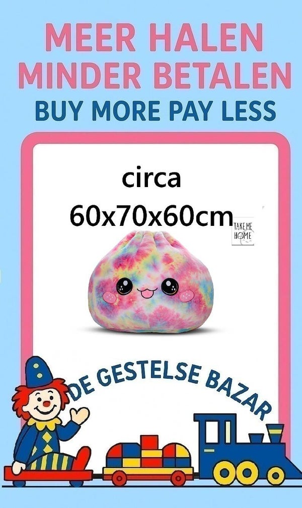 Art nr 588 Take Me Home Kawaii Dumpling Rainbow pluche circa 60x70x60cm