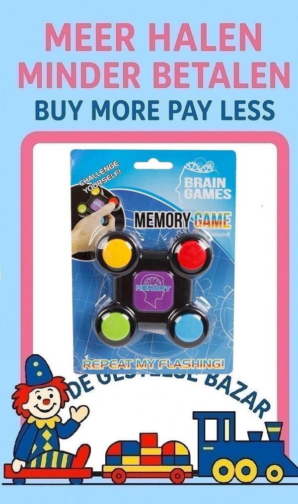Art nr 634 Brain Games Memory Trainer Game b/o Licht & Geluid 8½cm