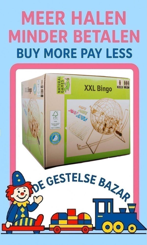 Art nr 532 Natural Games XXL Bingomolen metaal tot 18 spelers 5+