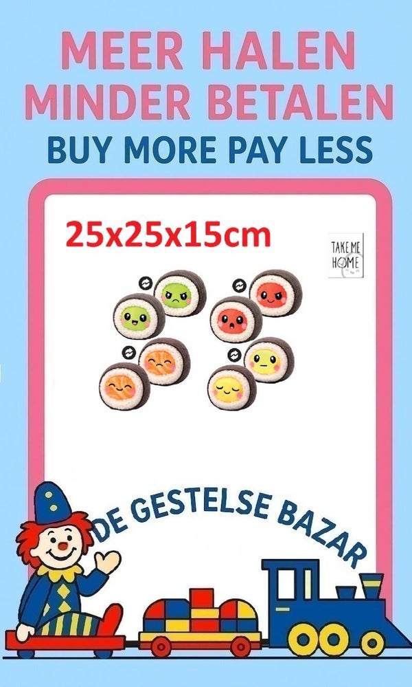 Art nr 574 Take Me Home Kawaii Sushi pluche assorti circa 25x25x15cm