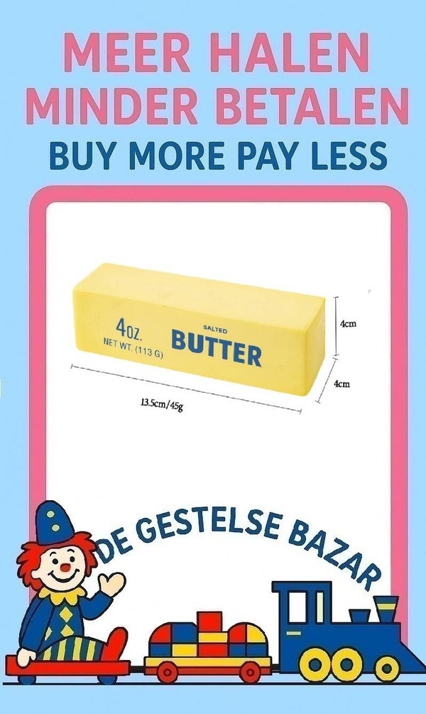 Art nr 582 JUMBO Squeeze Salted Butter circa 4x4x11½cm
