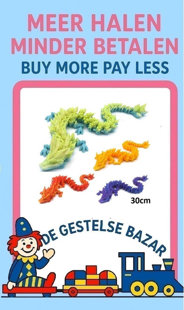 Art nr 614 fidget Dragons circa 30 cm Assorti Color 3+