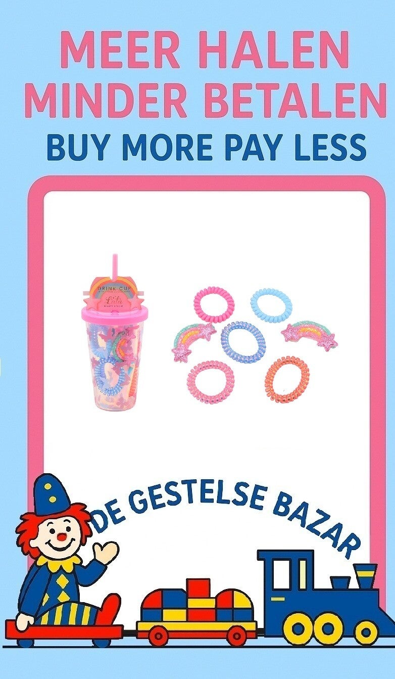 Art nr 117 LaLa Haar Accessoires in Drinkbeker assorti