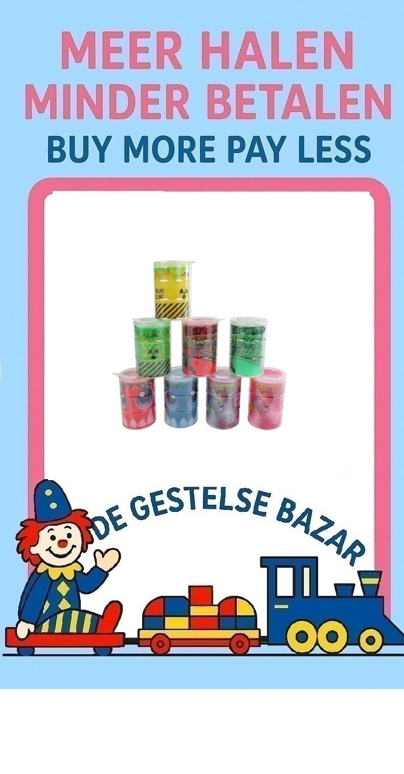 Art nr 644 Super Goo Slime Slimy in Potje  assorti kleuren 7½ cm