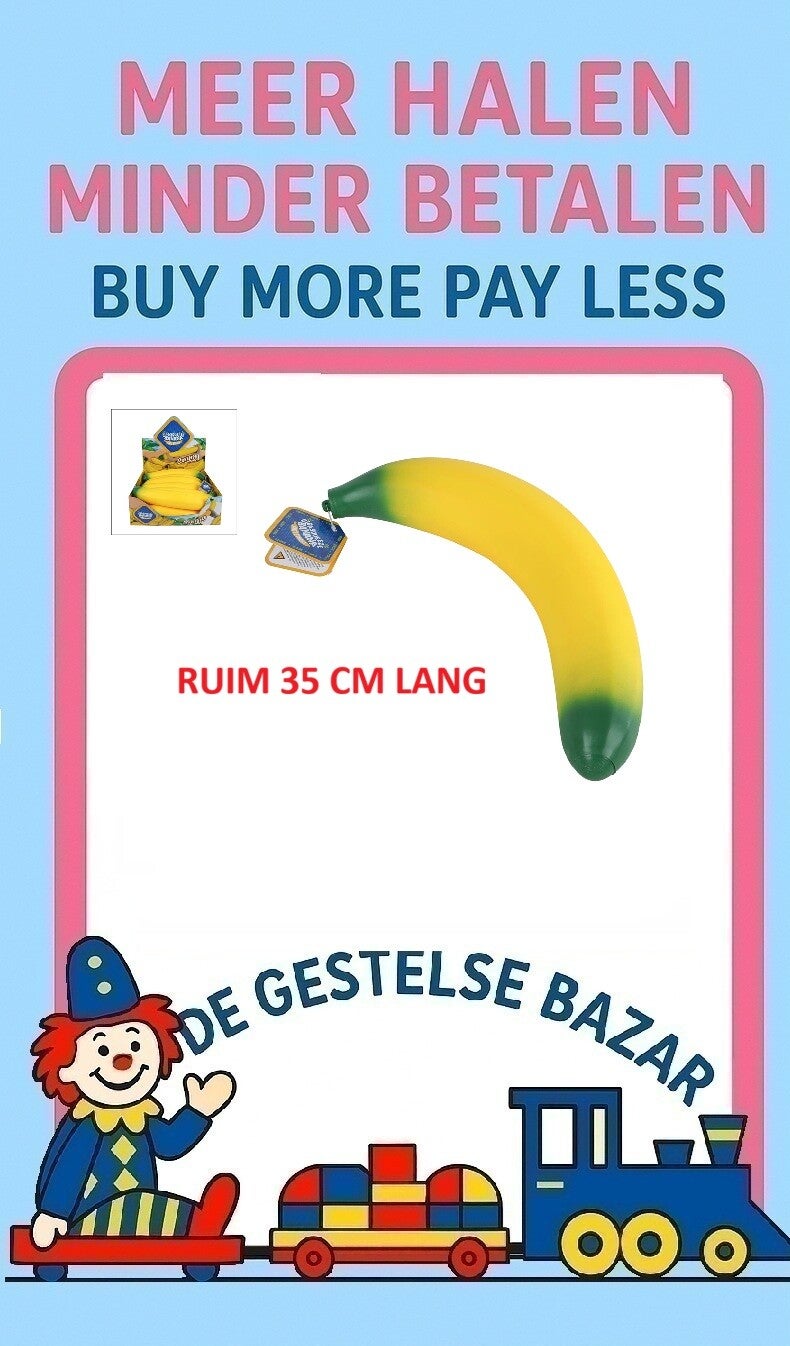 Art nr 492 GIANT Banaan Squeeze ANTI STRESS circa 37cm