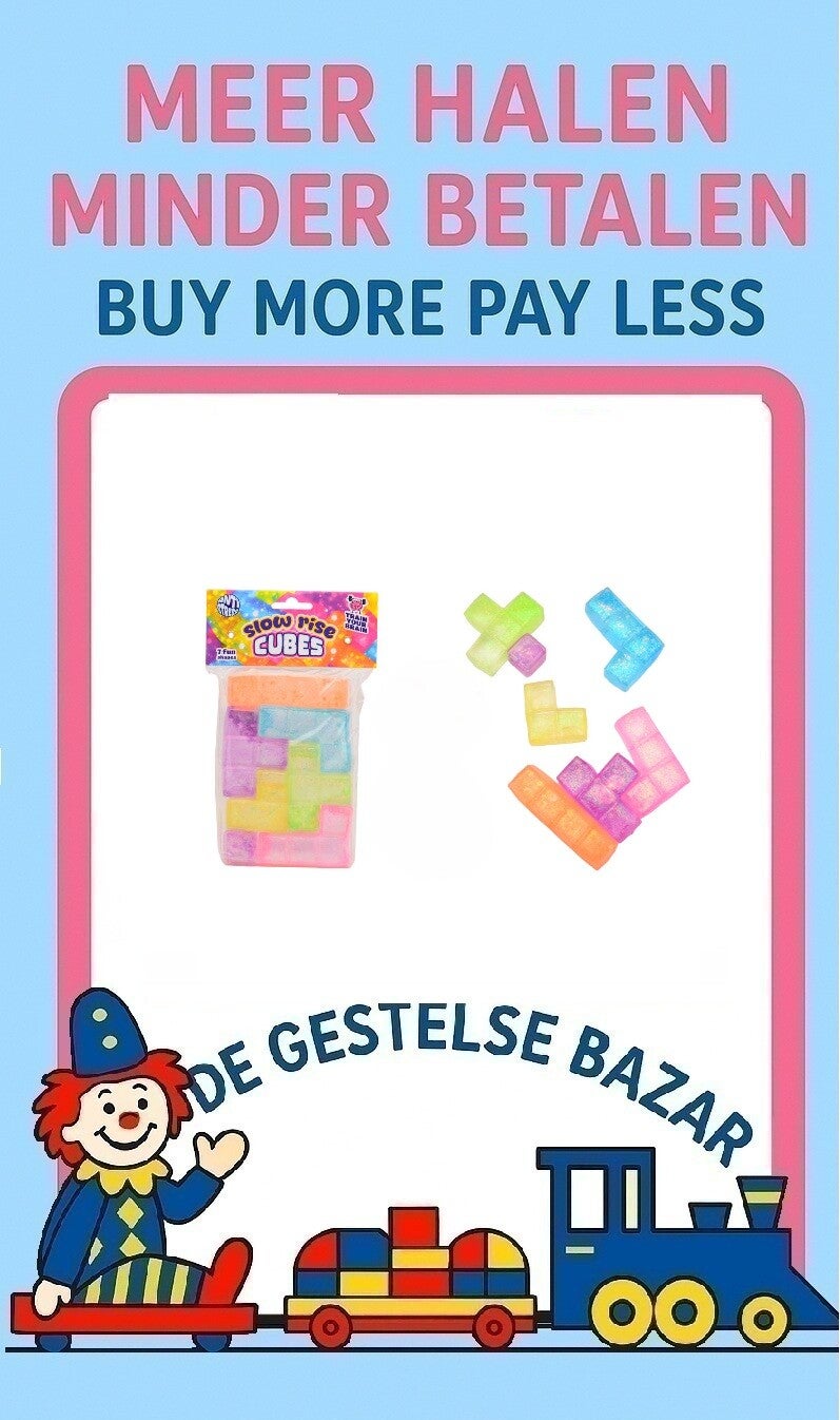 art nr 019 Anti Stress Slow Rise Cubes Puzzel in Zak 7dlg